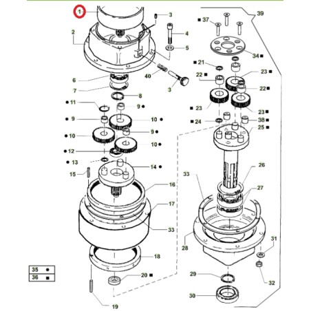 ORIGINAL ACTIVE gear box drill models t143 - t152 020796 | Newgardenstore.eu