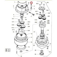 Goupille de verrouillage du boîtier d'engrenage ORIGINAL ACTIVE pour les modèles de tarière t143 - t152 022477