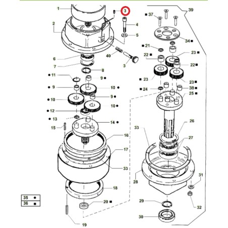 Goupille de verrouillage du boîtier d'engrenage ORIGINAL ACTIVE pour les modèles de tarière t143 - t152 022477 | Newgardensto...