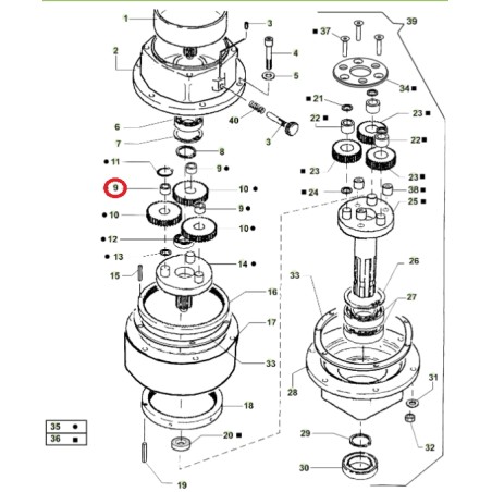 ORIGINAL ACTIVE tiller models t143 - t152 020806 needle roller case HK0808B | Newgardenstore.eu