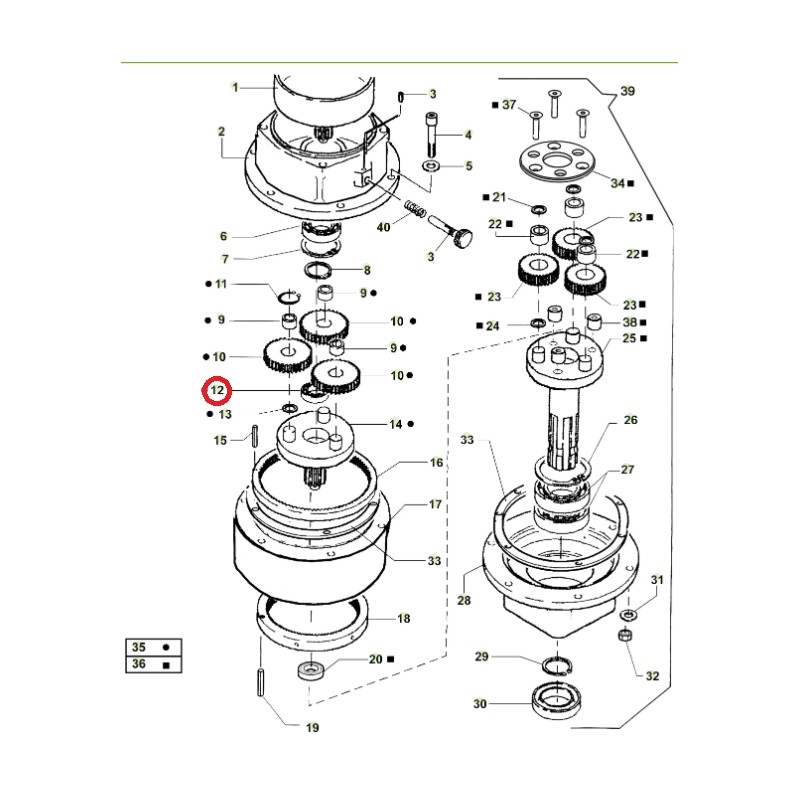 ORIGINAL ACTIVE Erdbohrerlager Modelle t143 - t152 020801