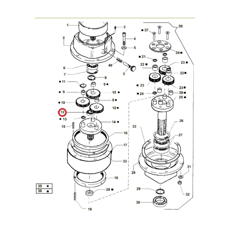 ORIGINAL ACTIVE auger bearing models t143 - t152 020801