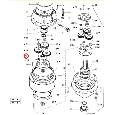 ORIGINAL ACTIVE auger bearing models t143 - t152 020801 | Newgardenstore.eu