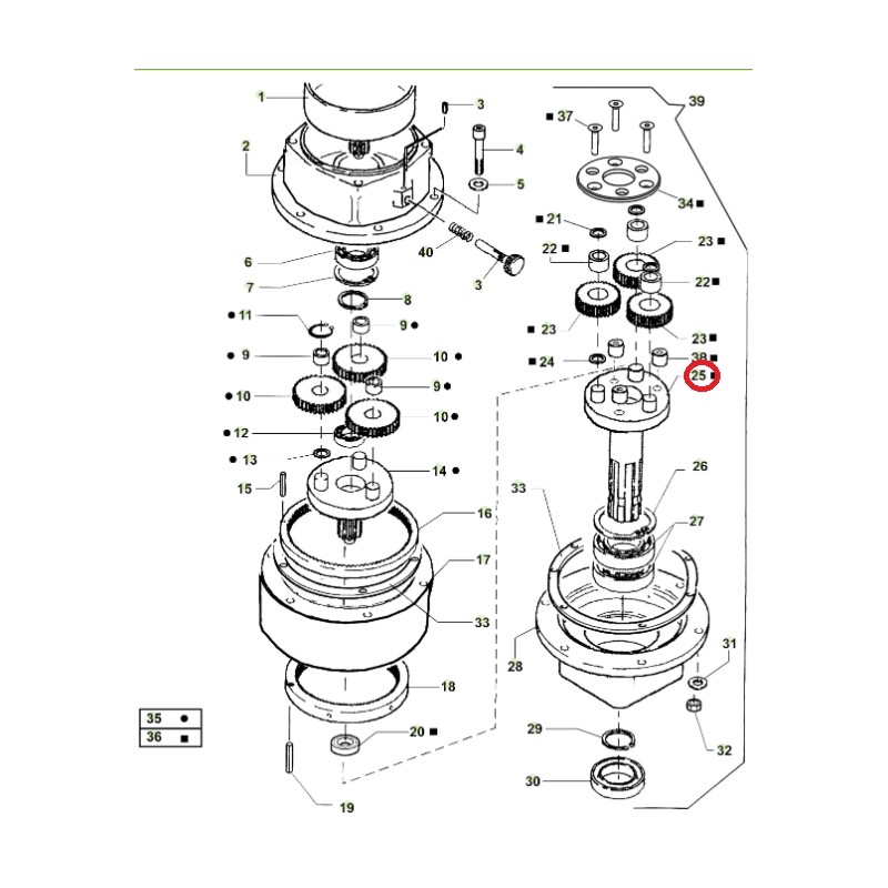 ORIGINAL ACTIVE t143 - t152 foreuse deuxième étage support 022765