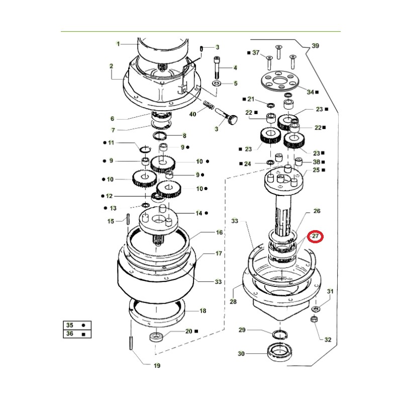 ORIGINAL ACTIVE cojinete para motoazada modelos t143 - t152 020799