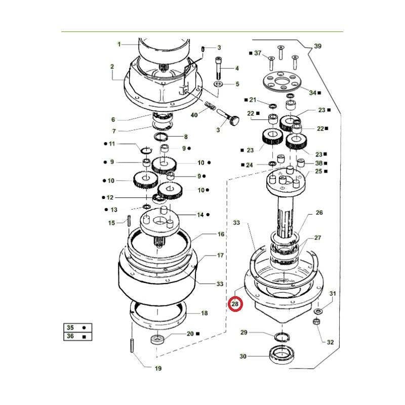 ORIGINAL ACTIVE Bohrmaschine Modelle t143 - t152 020792 Getriebedeckel unten