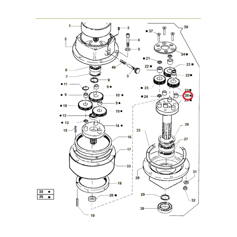 ORIGINAL ACTIVE ORIGINAL disk reinforcement spacer auger models t143 - t152 022734