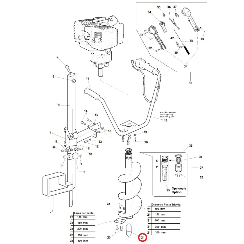 Puntale punta trivella ORIGINALE ACTIVE trivella modelli t143 - t152 021042