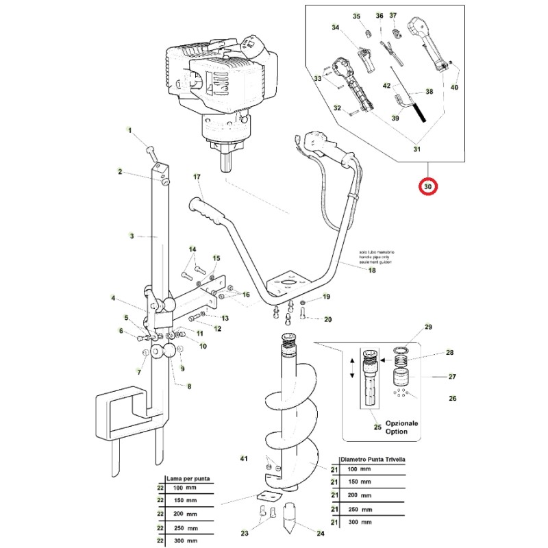 Kit d'accélérateur 22 mm ORIGINAL ACTIVE pour tarière modèles t143 - t165 022179