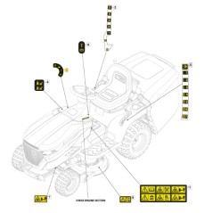 ORIGINAL STIGA lawn tractor mower 1330m - 1530m headlight label 114363699/0 | Newgardenstore.eu