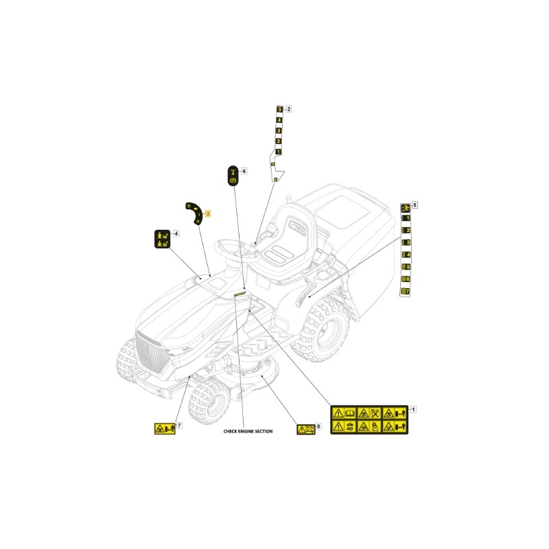 Etichetta fari ORIGINALE STIGA trattorino tagliaerba 1330m - 1530m 114363699/0