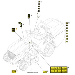 Etiquette d'engagement de l'embrayage ORIGINAL STIGA tracteur de pelouse tondeuse 114361438/0