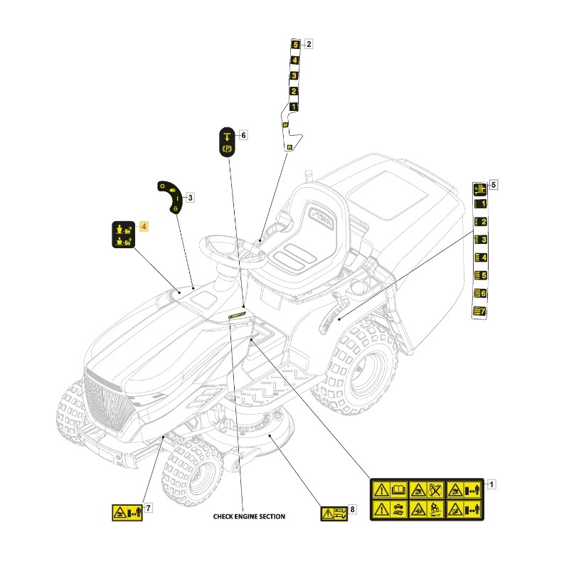 Etiqueta embrague ORIGINAL STIGA tractor cortacésped 114361438/0