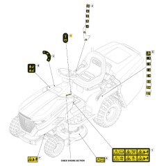 Etiqueta de freno de estacionamiento ORIGINAL STIGA para tractor de césped 114363700/0 | Newgardenstore.eu