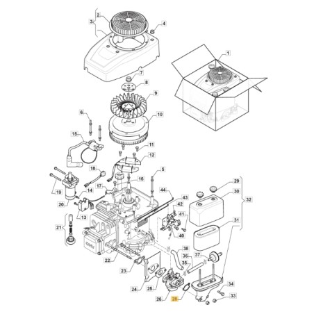 Carburettor gasket ORIGINAL STIGA lawn tractor 1330m 118551396/0 | Newgardenstore.eu