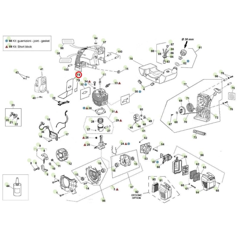 Joint d'échappement de débroussailleuse ORIGINAL ACTIVE 6.5 tarière t152 023955