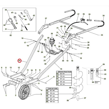 ORIGINAL ACTIVE sinfín modelos t152 020783 bastidor de rueda lado derecho | Newgardenstore.eu