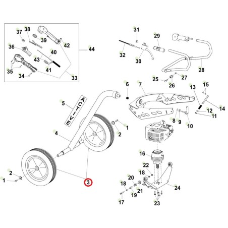 ORIGINAL ACTIVE grass auger wheel models t-165 020780 | Newgardenstore.eu