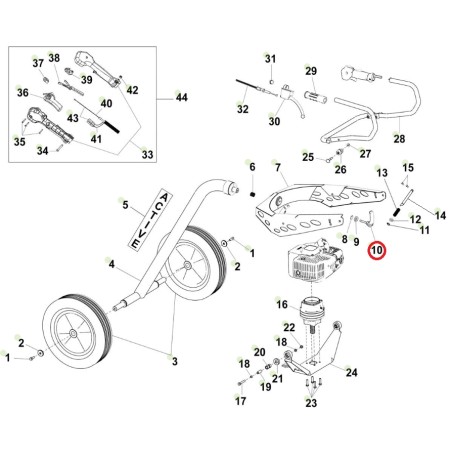 Leva fissaggio twin dumper system ORIGINALE ACTIVE trivella t-165 021632 | Newgardenstore.eu