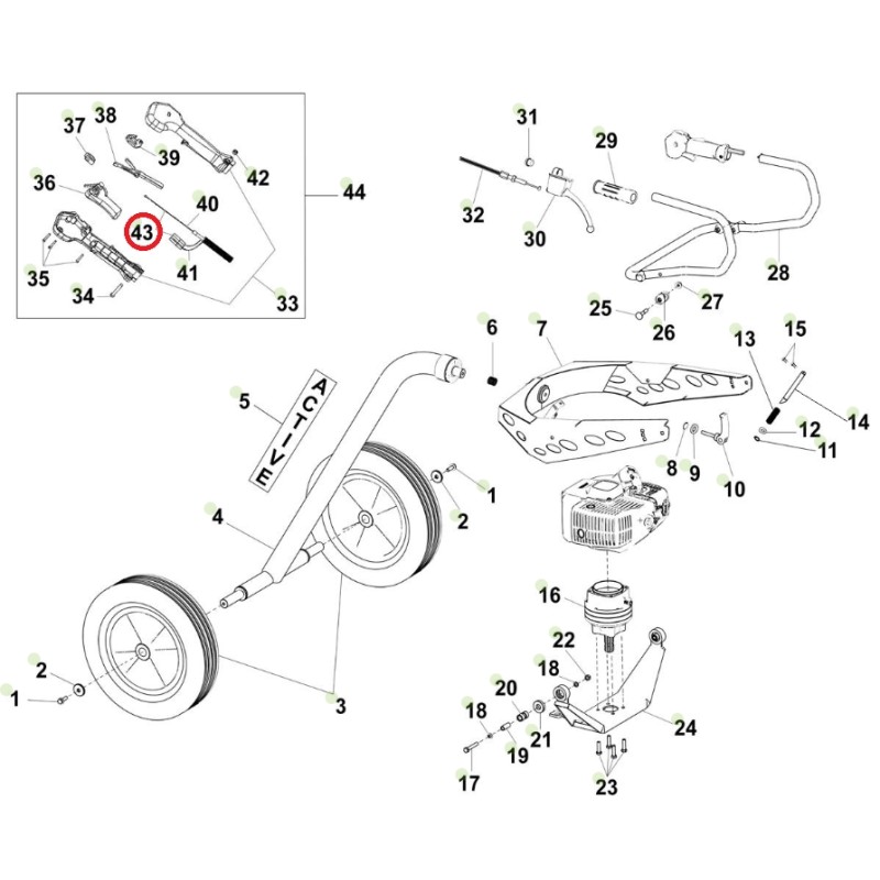 Kit: ORIGINAL ACTIVE caña del timón t-165 cable del acelerador y mazo de cables 021557