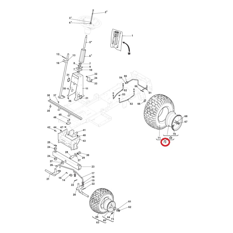 Ruota posteriore ORIGINALE STIGA trattorino tagliaerba combi 1066 hq 384680081/0