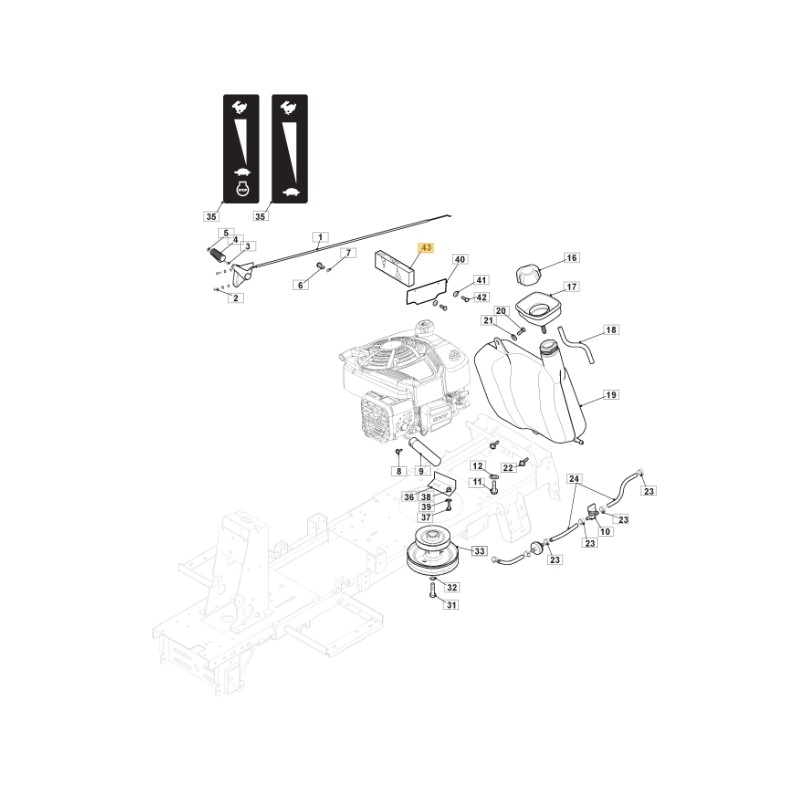 Séparateur d'éponge d'aspiration ORIGINAL STIGA pour tracteur de pelouse 127730000/0