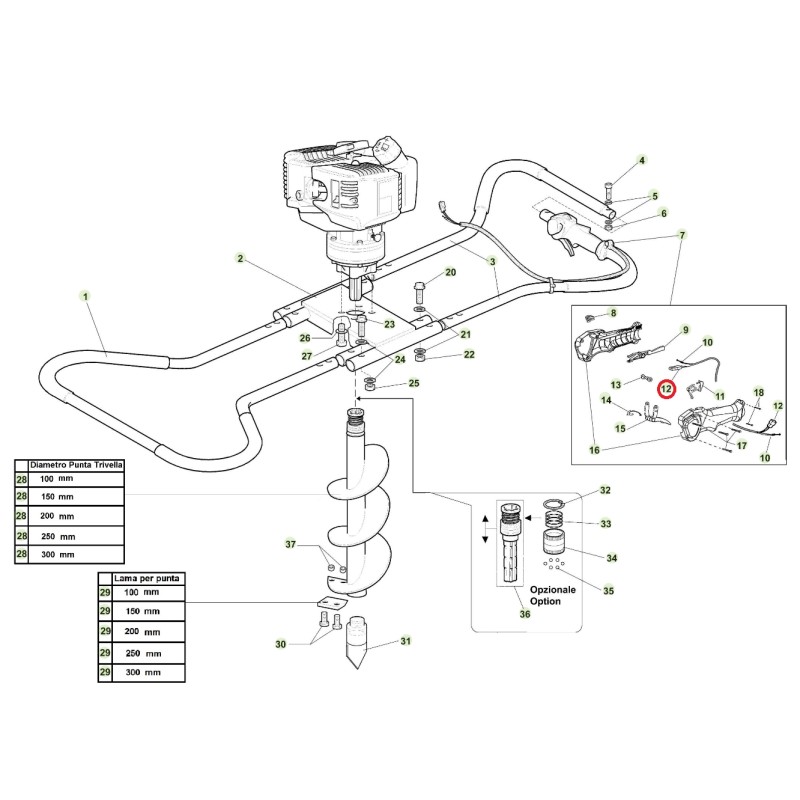 Verdrahtung ORIGINAL ACTIVE Erdbohrer Modelle t152 - tdu 155 021626