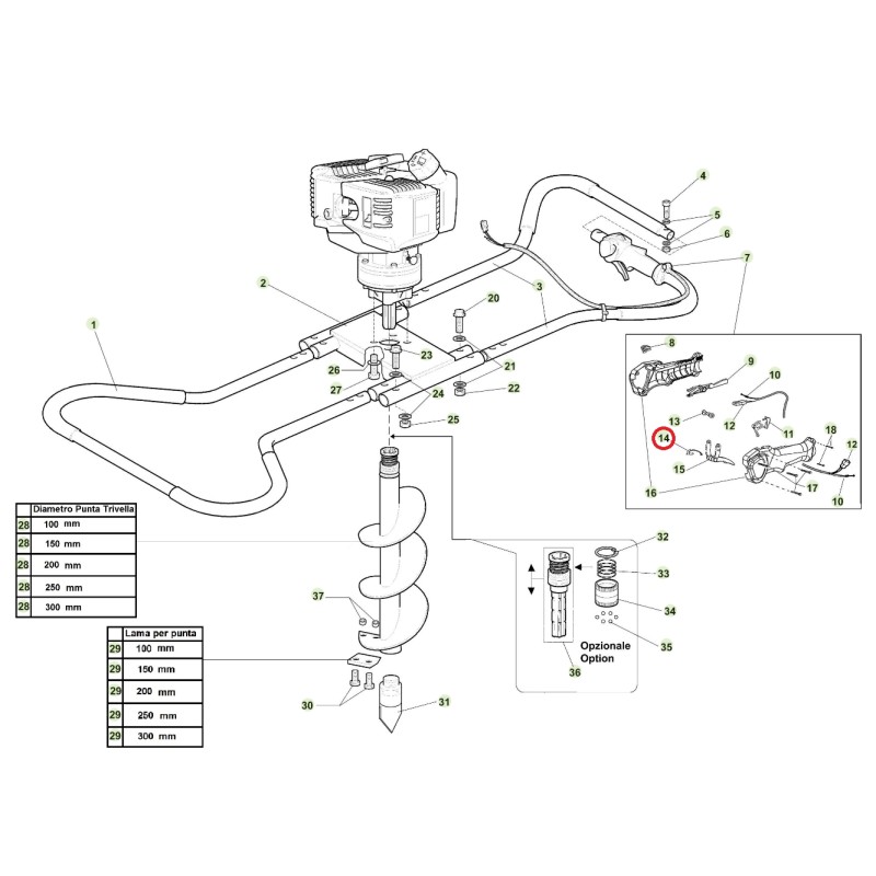 Molla leva comando acceleratore ORIGINALE ACTIVE trivella modelli tdu 155 020869