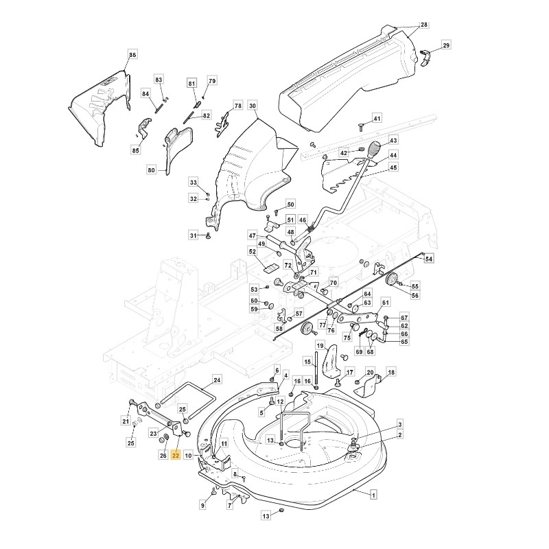 Front pivot plate ORIGINAL STIGA lawn tractor mower 327543043/0