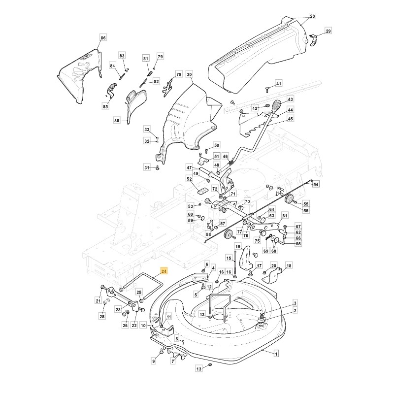 ORIGINAL STIGA lawn tractor cutting deck front link 1278400560