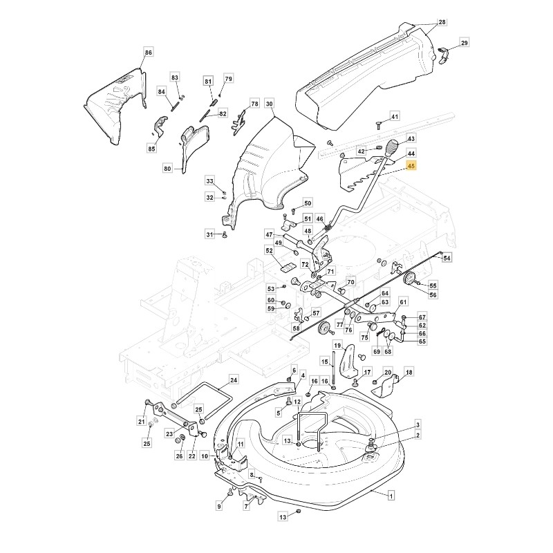 Levier de levage du plateau de coupe du tracteur de pelouse ORIGINAL STIGA 3273151350