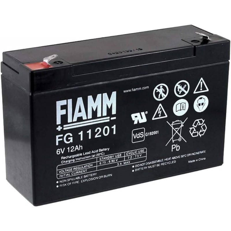 FIAMM FG11201 6V 12 Ah batterie plomb-acide hermétique rechargeable