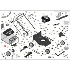 ORIGINAL ACTIVE schwarzer Korb Rasenmäher mit Plane, Modelle 5000 sb 050480 | Newgardenstore.eu