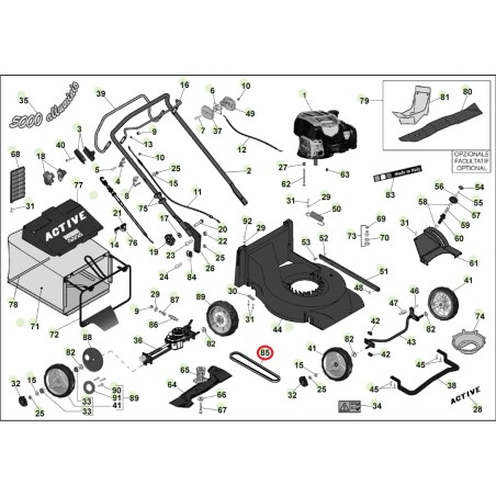 Cinghia Z27 ORIGINALE ACTIVE rasaerba tagliaerba modelli 5000 sb 050885 | Newgardenstore.eu