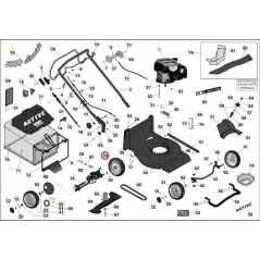 ORIGINAL ACTIVE cortacésped de ruedas 202 mm modelos 5000 sb 050358 | Newgardenstore.eu