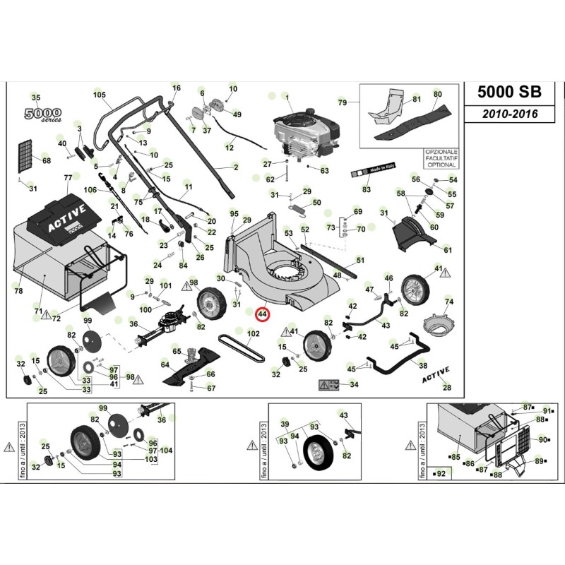 Carter housing red ORIGINAL ACTIVE lawnmower mower models 5000 sb 050589