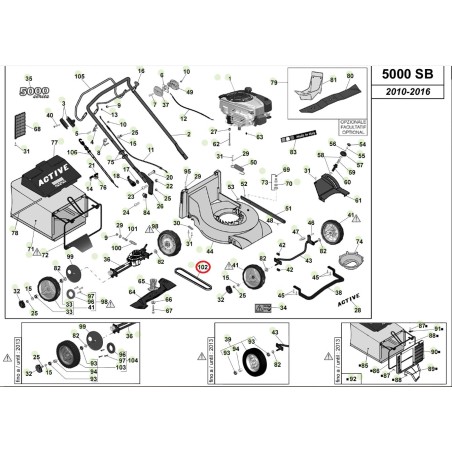 Cinghia Z 28 ORIGINALE ACTIVE rasaerba tagliaerba modelli 5000 sb 050323 | Newgardenstore.eu