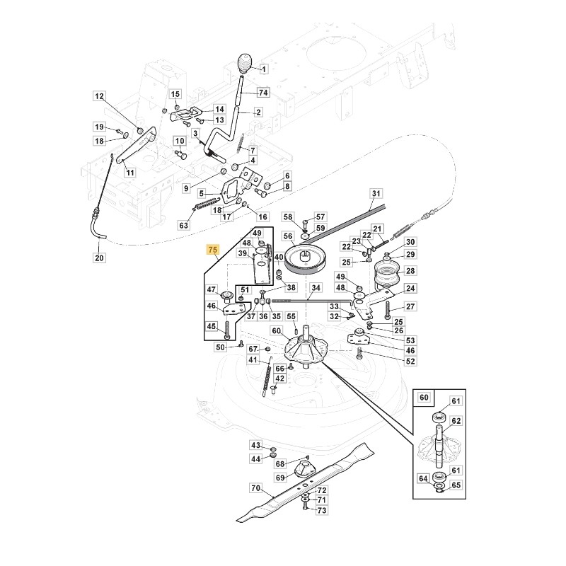 Kit: freno lama ORIGINALE STIGA trattorino tagliaerba combi 1066 hq 384220506/1