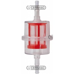 Filtro carburante benzina in plastica trasparente rosso cartuccia in rete | Newgardenstore.eu