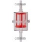 Transparent plastic petrol fuel filter red mesh cartridge