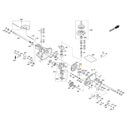 Kit: engranajes y pasadores ORIGINAL STIGA tractor de césped 1328h 118870126/0 | Newgardenstore.eu