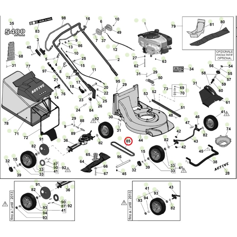 Cinghia Z31 ORIGINALE ACTIVE rasaerba tagliaerba modelli 5400 sb 050324