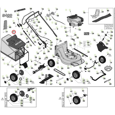 ORIGINAL ACTIVE lawn mower mower deflector 5400 sb models 050396 | Newgardenstore.eu