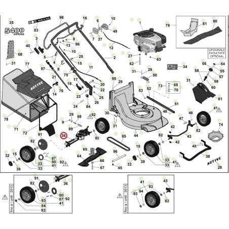 ORIGINAL ACTIVE 71 mm pulley transmission lawn mower mower 050003 | Newgardenstore.eu