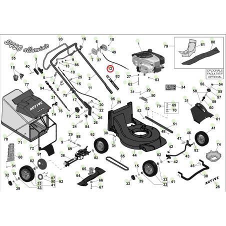 ORIGINAL ACTIVE Rasenmäher Mäher 5300 - 5400 sb - 5800 Gaszug 050712 | Newgardenstore.eu