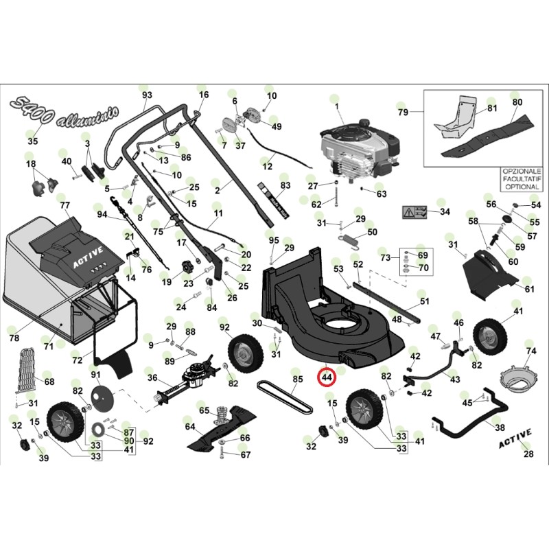 ORIGINAL ACTIVE dark grey bodywork ORIGINAL 5400 sb lawnmower mower 051314