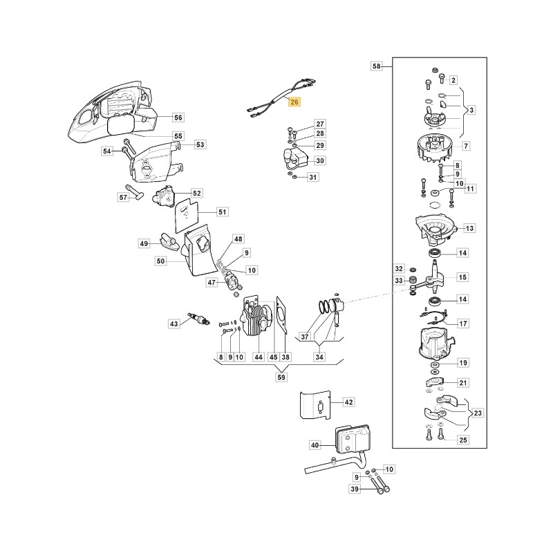 ORIGINAL STIGA Heckenschere Haspelkabel aht 60 - h 60 - shp 60 123065045/0