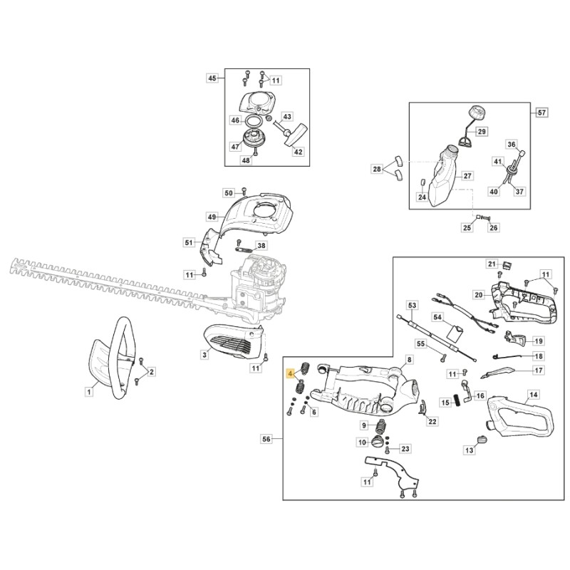 ORIGINAL STIGA Heckenschere Schwingungsdämpfungsfeder aht 60 - shp 60 - h60 123430606/0