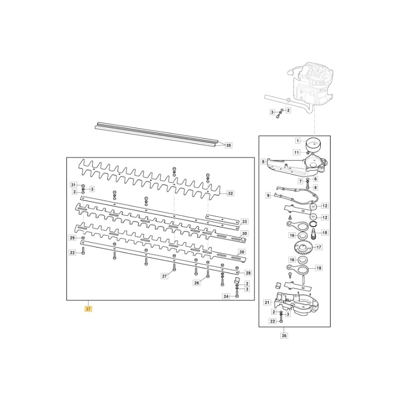 ORIGINAL STIGA Heckenscherenmesser-Satz aht 60 - bhs5517 - h 60 - shp60 118804983/0