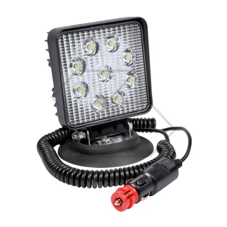 Faro lavoro macchina agricola a 9 LED con base magnetica 12 / 24 V 2000 L A28412 | Newgardenstore.eu